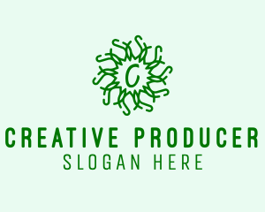Organic Wreath Leaves Produce logo design