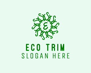 Organic Wreath Leaves Produce logo design