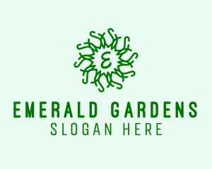 Organic Wreath Leaves Produce logo design