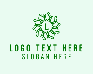 Gardener - Organic Wreath Leaves Produce logo design