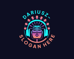 Composer - Radio Podcast Microphone logo design