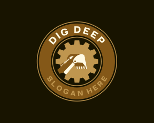 Excavator Cog Construction logo design