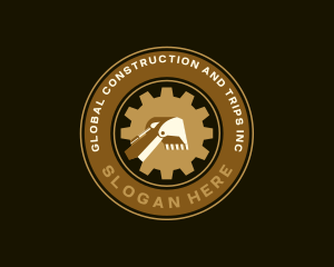 Demolition - Excavator Cog Construction logo design