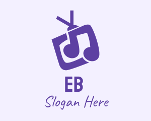 Vlog - Purple Music Television logo design