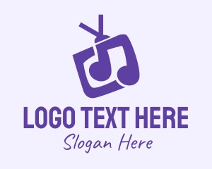 Singing Contest - Purple Music Television logo design