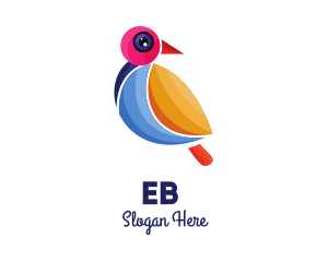 Colorful Pigeon Outline Logo