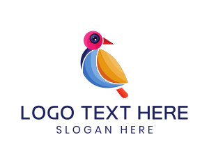 Parlor - Colorful Pigeon Outline logo design