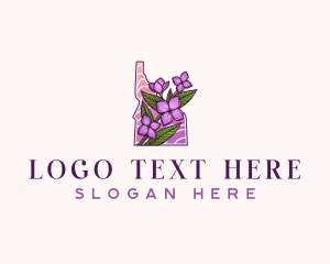 Map - Idaho Flower Syringa logo design