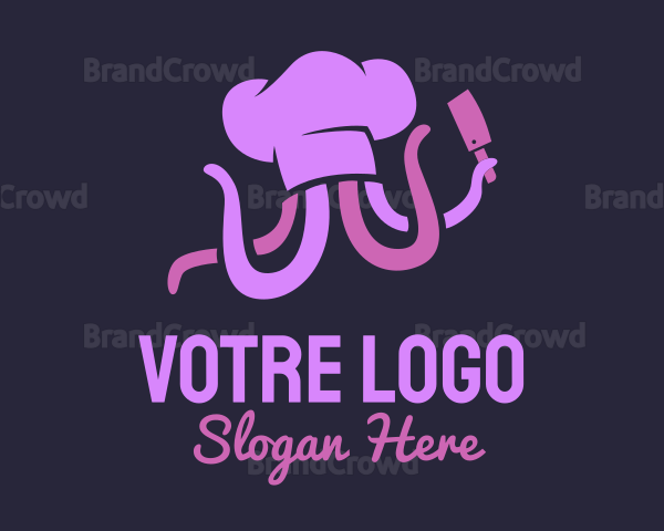 Purple Octopus Chef Logo