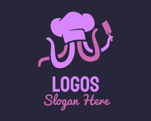 Purple Octopus Chef Logo