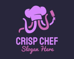 Purple Octopus Chef logo design