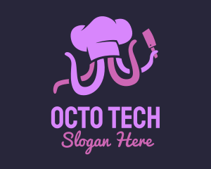 Purple Octopus Chef logo design