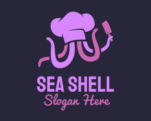 Mollusk - Purple Octopus Chef logo design