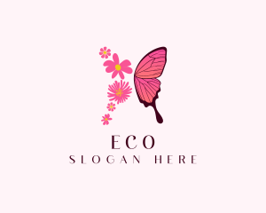 Floral Butterfly Wings Logo