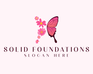 Floral Butterfly Wings Logo