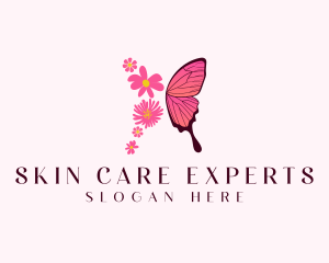 Floral Butterfly Wings logo design