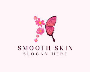 Floral Butterfly Wings logo design