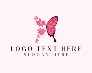 Beauty - Floral Butterfly Wings logo design