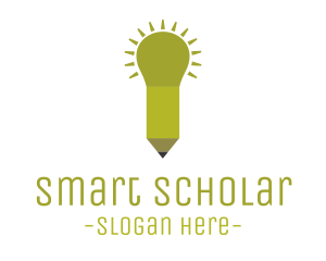 Student - Pencil Light Bulb logo design