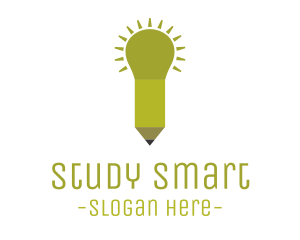 Student - Pencil Light Bulb logo design