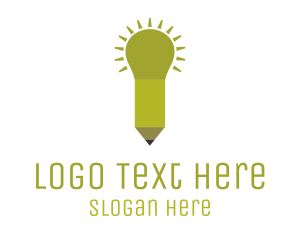 Pencil Light Bulb Logo