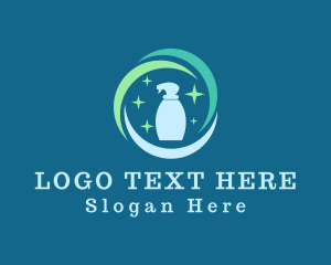 Cleaning Services - Cleaning Bottle Sprayer Disinfectant logo design
