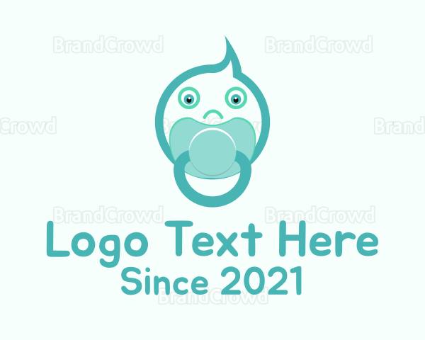 Teal Baby Pacifier Logo