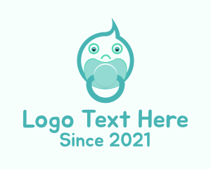 Baby Boutique - Teal Baby Pacifier logo design