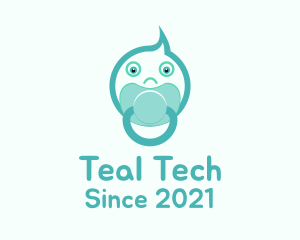 Teal Baby Pacifier logo design