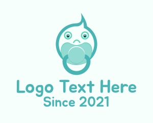 Baby - Teal Baby Pacifier logo design