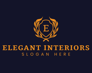  Shield Crest Wreath logo design