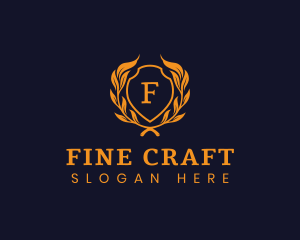  Shield Crest Wreath logo design