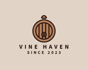 Alarm Clock Wine Barrel logo design