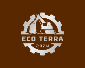 Earthwork - Construction Excavator Cogwheel logo design