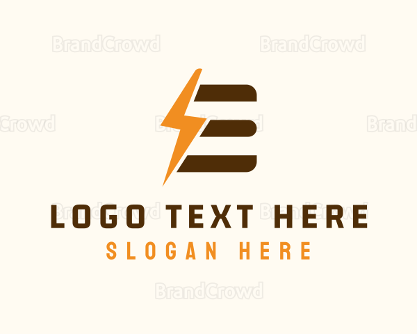 Electric Bolt Letter E Logo