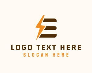 Thunder - Electric Bolt Letter E logo design