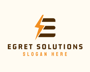 Electric Bolt Letter E  logo design