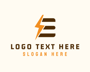 Power - Electric Bolt Letter E logo design