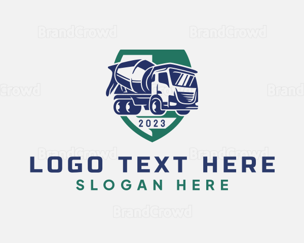 Construction Concrete Truck Logo