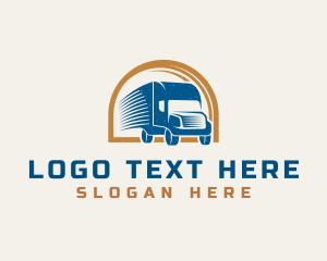 Logistics Courier Truck Logo