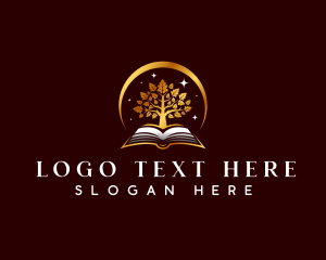 School - Elegant Book Tree logo design