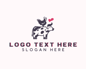 Cow - Chicken Cow Farm logo design