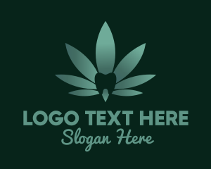 Teeth - Dental Tooth Cannabis logo design