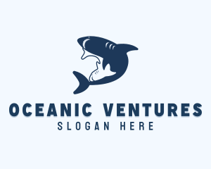 Shark Fish Animal logo design