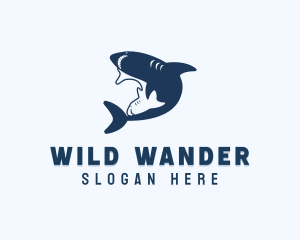 Shark Fish Animal logo design