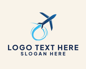 Airplane - Blue Airplane Pilot logo design