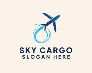 Blue Airplane Pilot logo design