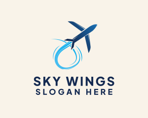 Blue Airplane Pilot logo design