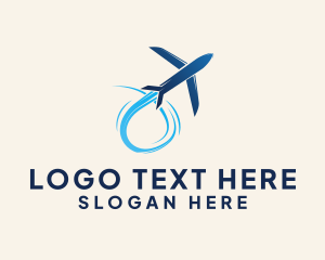 Pilot - Blue Airplane Pilot logo design