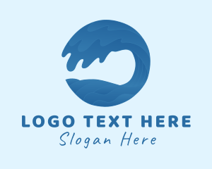 Blue - Beach Surf Wave logo design